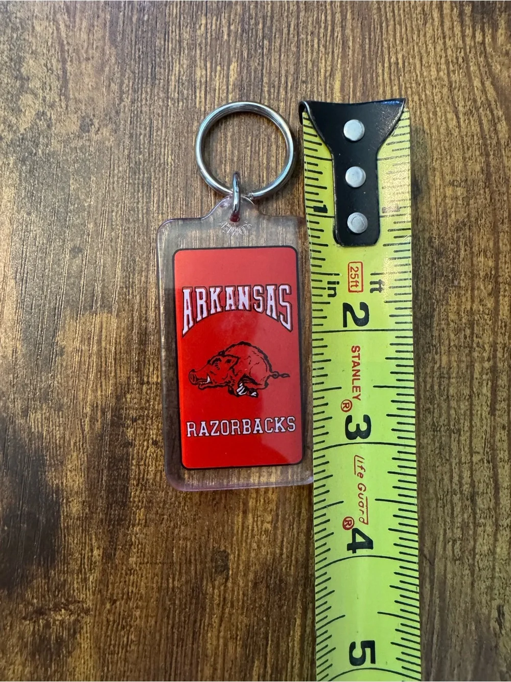 Vintage Arkansas Razorbacks Acrylic Keychain Korea Running Hog Red NCAA College